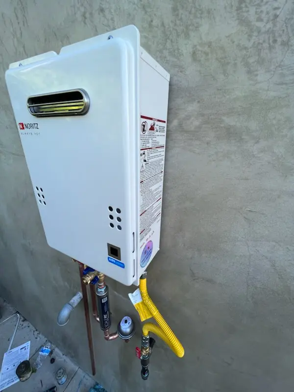 Tankless water heater installation for Villa Monterey homes